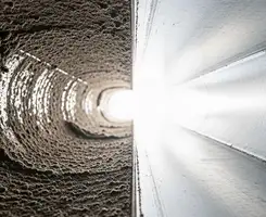 air duct cleaning services showing interior duct system inspection and cleaning in Toledo, OH